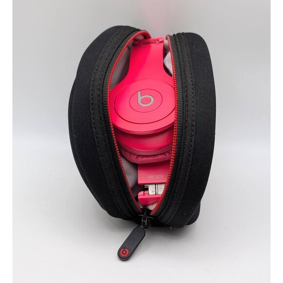Beats by Dr. Dre Solo HD Wired On-Ear Headphones Hot Pink with Case Corded - Picture 6 of 7